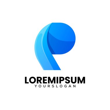 Baş harfler P renkli logo tasarımı