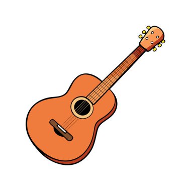 gitar düz tasarım logo simgesi