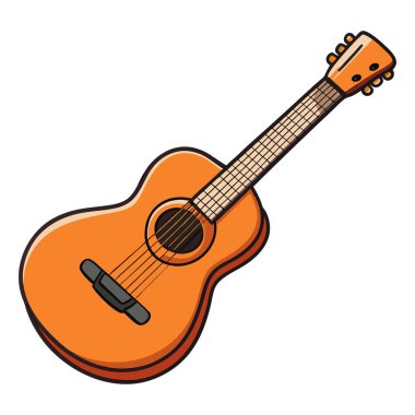 gitar düz tasarım logo simgesi