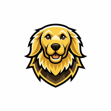 Golden retriever köpek maskotu logosu şablonu