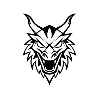 ejderha basit maskot logosu tasarımı