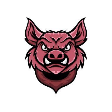 Kızgın domuz logosu ve spor maskotu
