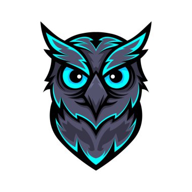 angry owl logo e sport mascot clipart