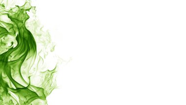 Yeşil dumanlı beyaz arkaplan