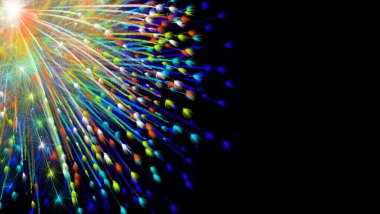 Havai fişek arka planda yeni yıl kutlaması konsepti