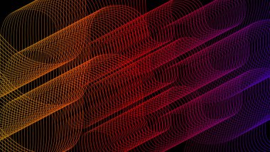 Soyut vektör dalga çizgileri siyah arkaplan modern ve geleceksel teknoloji teması