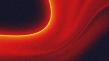 Kum taneli dokuya sahip soyut koyu kırmızı eğim. Gradyan arkaplanda turuncu neon ışığı.