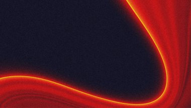 Kum taneli dokuya sahip soyut koyu kırmızı eğim. Gradyan arkaplanda turuncu neon ışığı.