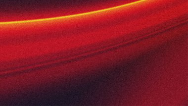 Kum taneli dokuya sahip soyut koyu kırmızı eğim. Gradyan arkaplanda turuncu neon ışığı.