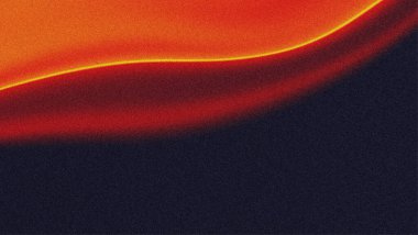 Kum taneli dokuya sahip soyut koyu kırmızı eğim. Gradyan arkaplanda turuncu neon ışığı.