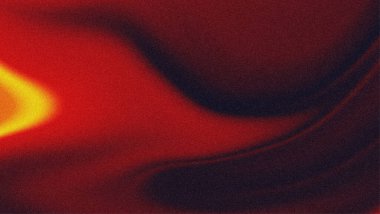 Kum taneli dokuya sahip soyut koyu kırmızı eğim. Gradyan arkaplanda turuncu neon ışığı.