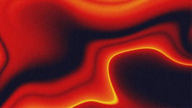 Kum taneli dokuya sahip soyut koyu kırmızı eğim. Gradyan arkaplanda turuncu neon ışığı.