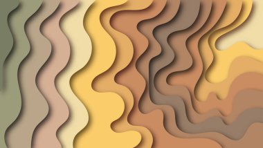 soyut kağıt kesimi dalga arkaplan kremi rengi