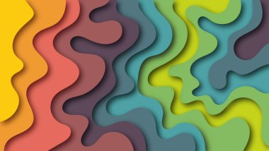 soyut renkli kağıt kesimi dalga arkaplanı