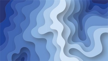 Soyut Kağıt Kesimi Mavi Arkaplan