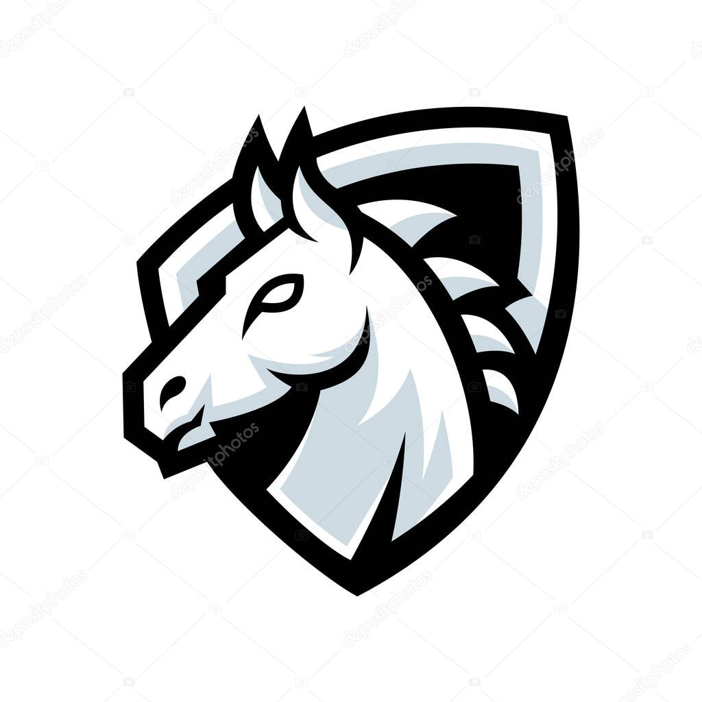Angry horse logo mascot design