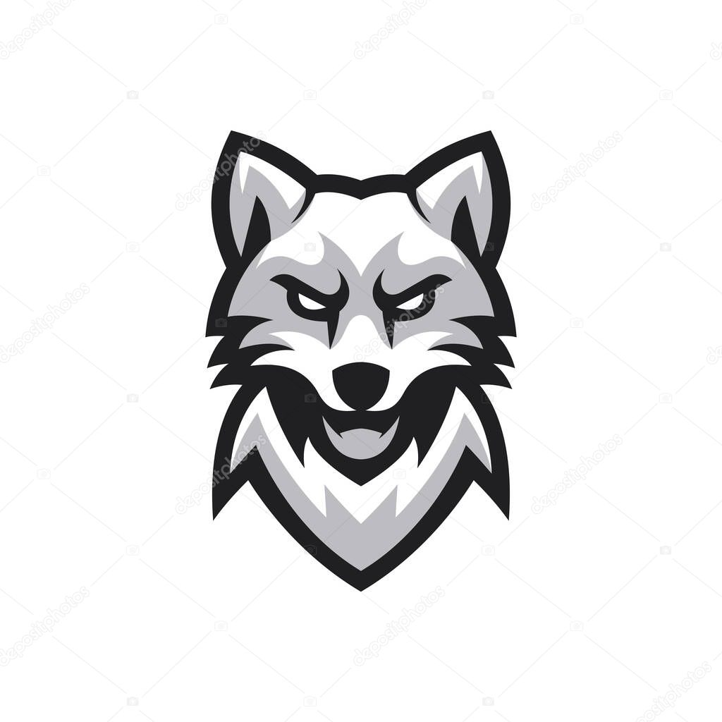 Angry wolf logo mascot design