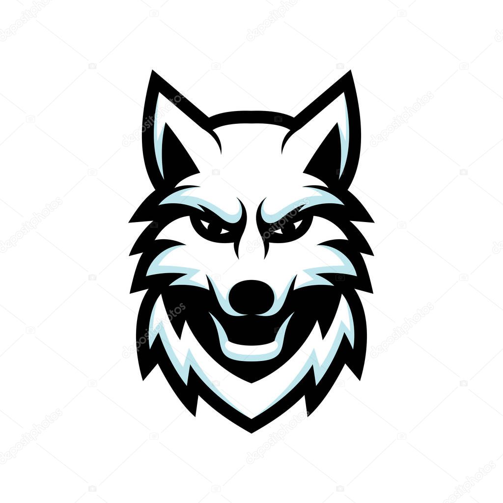 Angry wolf logo mascot design
