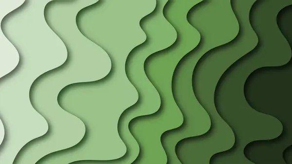 soyut kağıt yeşil dalga arkaplanını kesti