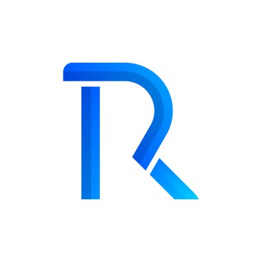 R harfi gradyan logo tasarımı