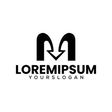 M harfi ok logosu tasarımı