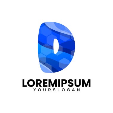 D harfi renkli logo tasarımı