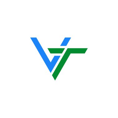 Baş harfleri V T logo tasarımı