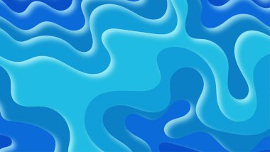 Modern 3D dalga sıvı mavi arkaplan soyut iş duvar kağıdı