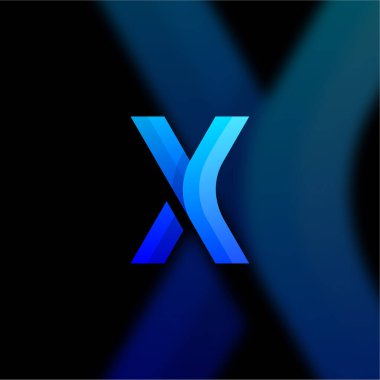 Baş harfler y x gradyan logo tasarımı