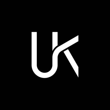 U K logo tasarım vektörünün baş harfleri