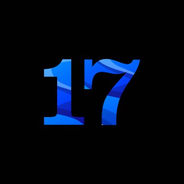 17 numaralı gradyan iş logosu tasarımının baş harfleri