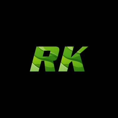 Baş harfleri r k gradyan iş logosu tasarımı