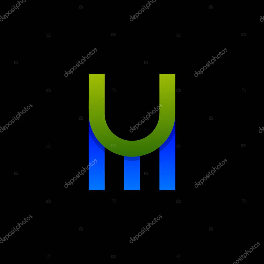 Initials letter u m logo design vector