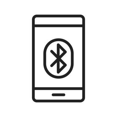 Bluetooth Bağlantı simgesi vektör görüntüsü. Mobil uygulama web uygulaması ve yazdırma ortamı için uygundur.