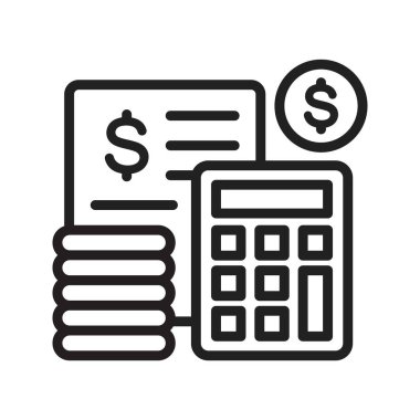 Bütçe Hesaplama simgesi vektör görüntüsü. Mobil uygulama web uygulaması ve yazdırma ortamı için uygundur.