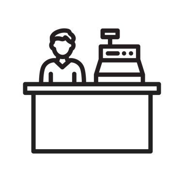 Kasiyer simgesi vektör görüntüsü. Mobil uygulama web uygulaması ve yazdırma ortamı için uygundur.