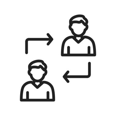 İşbirliği simgesi vektör görüntüsü. Mobil uygulama web uygulaması ve yazdırma ortamı için uygundur.