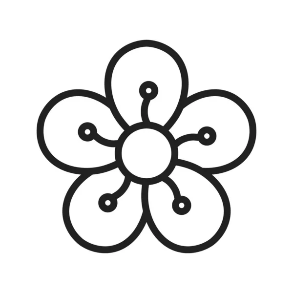 Kirschblüten Symbolvektorbild Geeignet Für Mobile Applikationen Und Printmedien — Stockvektor