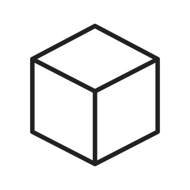 Küp simgesi vektör görüntüsü. Mobil uygulama web uygulaması ve yazdırma ortamı için uygundur.