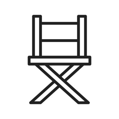 Yönetmen Koltuğu ikonu vektör görüntüsü. Mobil uygulama web uygulaması ve yazdırma ortamı için uygundur.