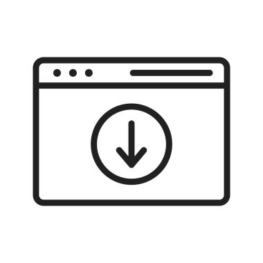 Web sayfası ikon vektör resmi indir. Mobil uygulama web uygulaması ve yazdırma ortamı için uygundur.