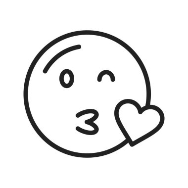 Bir Kiss simgesi vektör görüntüsünü üfleyen yüz. Mobil uygulama web uygulaması ve yazdırma ortamı için uygundur.