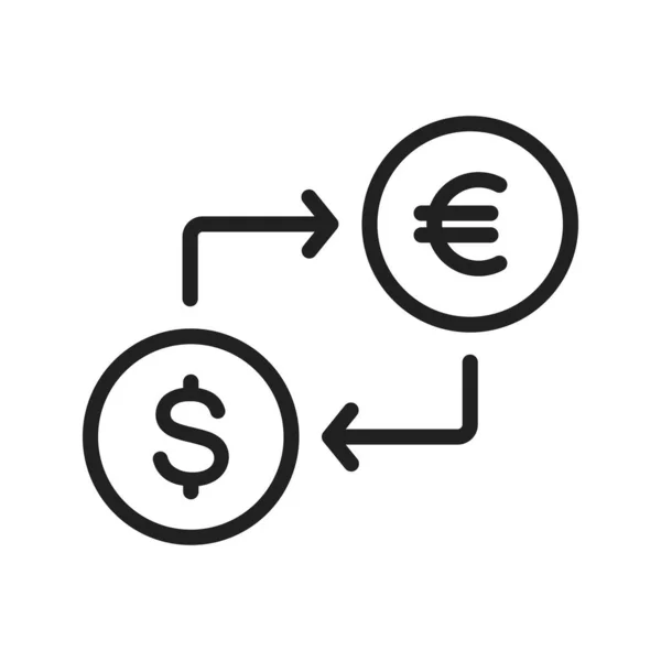 Dollar Euro Icon Vector Image Suitable Mobile Application Web Application — Stock Vector