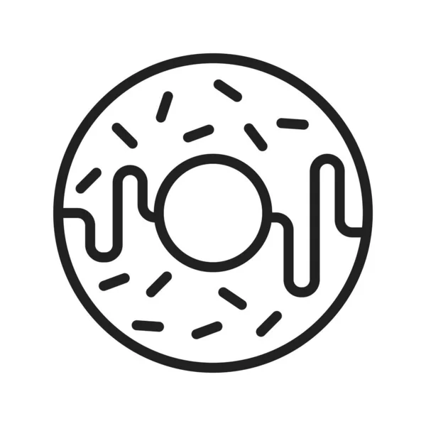 Donut Polvilhado Ícone Imagem Vetorial Adequado Para Aplicativos Móveis Aplicação — Vetor de Stock