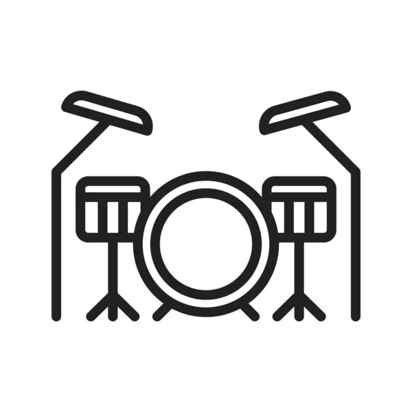 Drum Set Simge Vektör Görüntüsü Mobil Uygulama Web Uygulaması Yazdırma — Stok Vektör