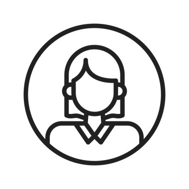 Kadın Profil simgesi vektör resmi. Mobil uygulama web uygulaması ve yazdırma ortamı için uygundur.