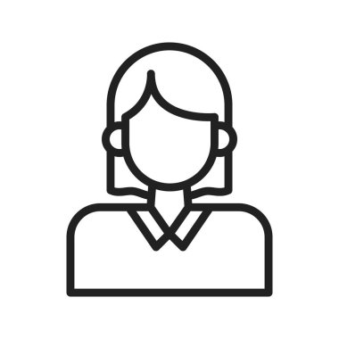 Bayan Öğrenci simgesi vektör görüntüsü. Mobil uygulama web uygulaması ve yazdırma ortamı için uygundur.