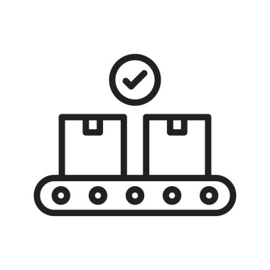 Son İmalat simgesi vektör görüntüsü. Mobil uygulama web uygulaması ve yazdırma ortamı için uygundur.