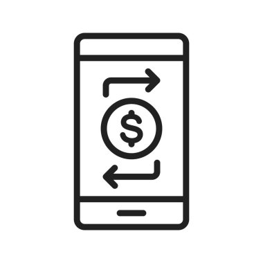 Fon Aktarım simgesi vektör görüntüsü. Mobil uygulama web uygulaması ve yazdırma ortamı için uygundur.