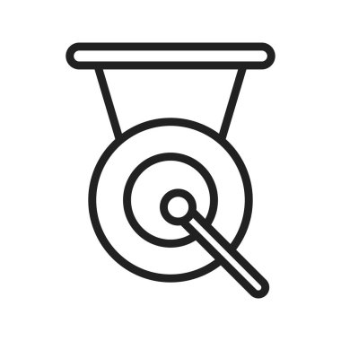 Gong simgesi vektör görüntüsü. Mobil uygulama web uygulaması ve yazdırma ortamı için uygundur.